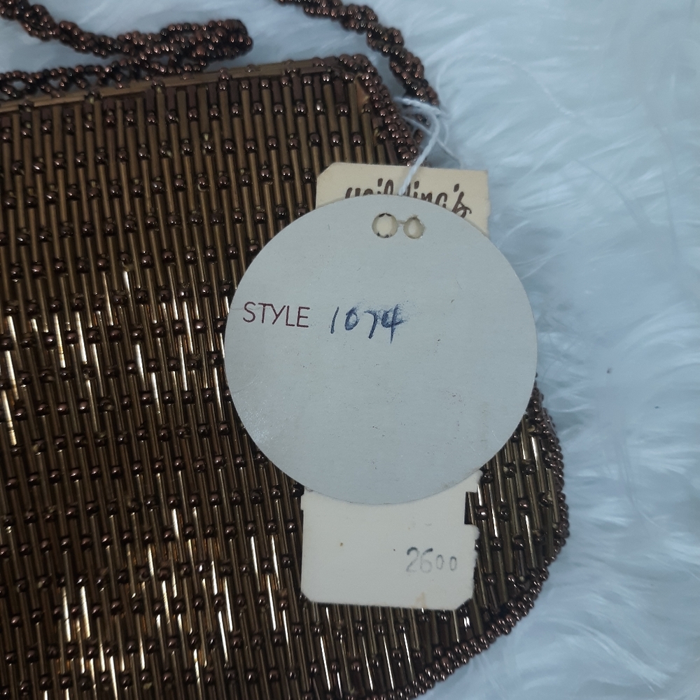 RARE Delill vtg copper beaded evening bag *P3 NWT - Picture 4 of 8
